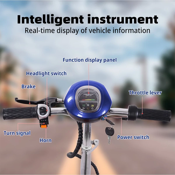 Unificare M5 elektromos roller üléssel, 350W motorral, 24V 12Ah akkuval, 8” kerék, 20 km/h, 12 km hatótáv – Kék