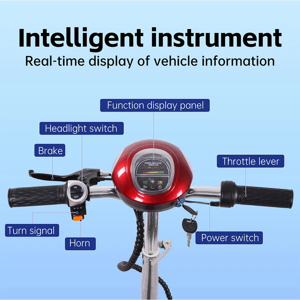 Unificare M5 elektromos roller üléssel, 350W motorral, 24V 12Ah akkuval, 8” kerék, 20 km/h, 12 km hatótáv – Piros