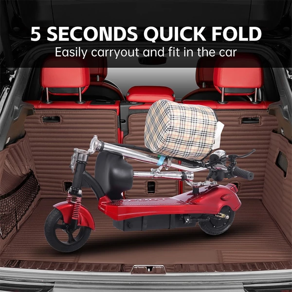 Unificare M5 elektromos roller üléssel, 350W motorral, 24V 12Ah akkuval, 8” kerék, 20 km/h, 12 km hatótáv – Piros