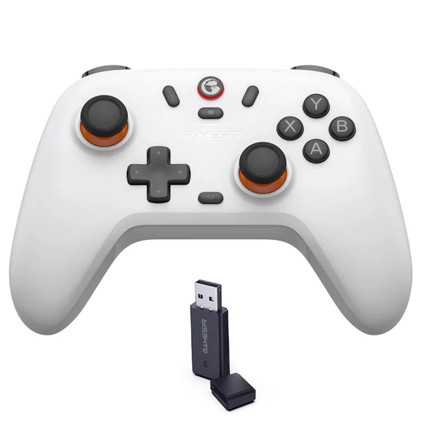 GameSir Nova Lite vezeték nélküli játékvezérlő, három módú csatlakozás PC‑hez / Steamhez / Androidhoz / iOS‑hez / Switchhez – Fehér