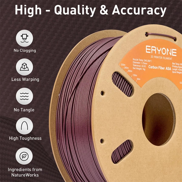 ERYONE ASA Szénszálas Filament 1kg – Lila‑Vörös (Carbon Fiber ASA)