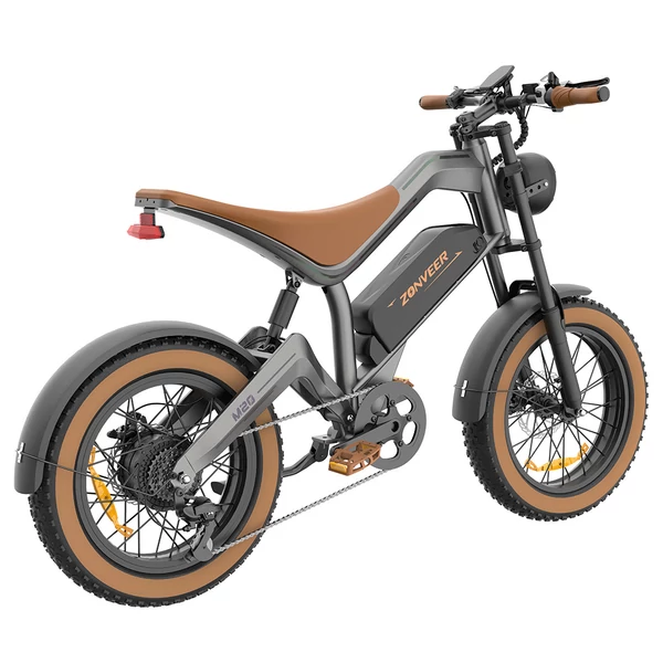 ZONVEER M20 elektromos kerékpár, 1000W motor, 48V 18.2Ah akku, 55 km/h, 80 km hatótáv, 20x4.0 zsírgumi, Shimano 7 seb., hidraulikus fék, NFC