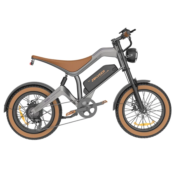 ZONVEER M20 elektromos kerékpár, 1000W motor, 48V 18.2Ah akku, 55 km/h, 80 km hatótáv, 20x4.0 zsírgumi, Shimano 7 seb., hidraulikus fék, NFC