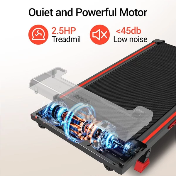 ROBORE X5 gyaloglópad 16% dőlésszöggel, csendes 2.5HP motorral, 10 km/h sebességgel, otthoni asztal alatti futópad, 150 kg teherbírás