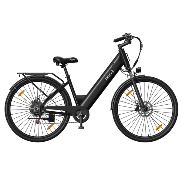 PIXAR C1 elektromos kerékpár, 250W motor, 36V 13Ah akku, 25 km/h, 65 km hatótáv, 27.5×1.95 gumi, Shimano 7 seb., LCD, tárcsafék, teleszkóp – Fekete