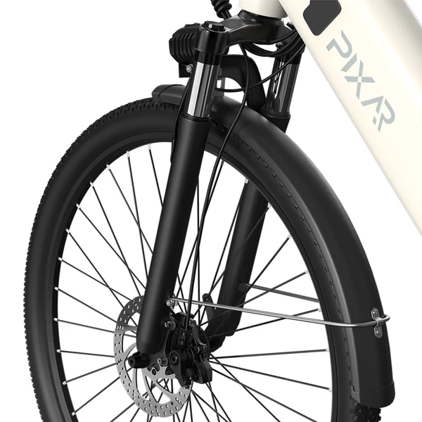 PIXAR C1 elektromos kerékpár, 250W motor, 36V 13Ah akku, 25 km/h, 65 km hatótáv, 27.5×1.95 gumi, Shimano 7 seb., LCD, tárcsafék, teleszkóp – Bézs
