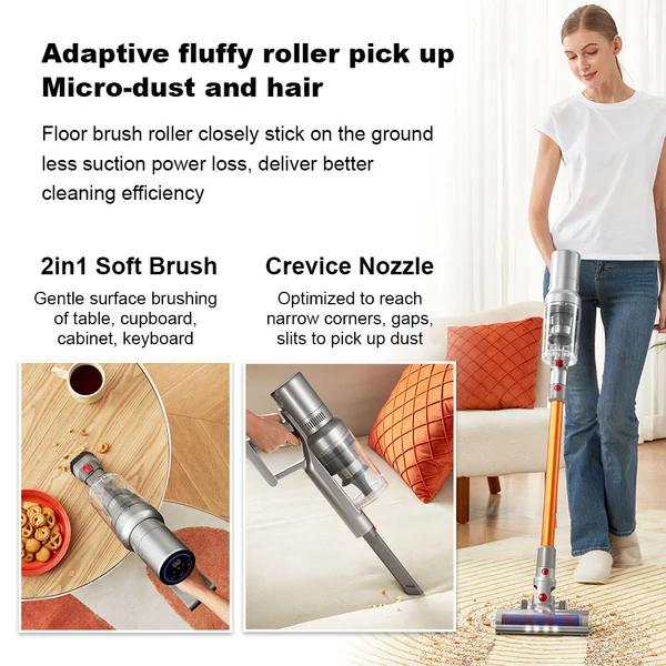 Liectroux i10 vezeték nélküli 250W, 27kPa állóporszívó, porérzékelés, érintőkijelző, LED fény, 45 perc üzemidő, szőnyeghez, padlóhoz, autóhoz, állatszőrhöz