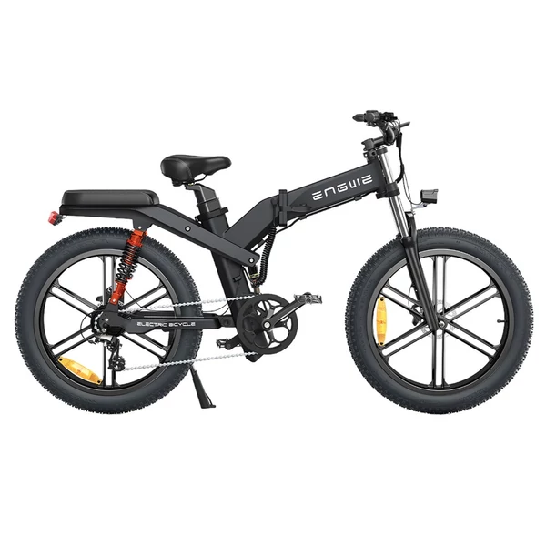 ENGWE X26 elektromos kerékpár dupla akkumulátorral, 26×4.0 zsíros gumikkal, 1000W motorral, 50 km/h végsebességgel, 100 km hatótávval – Fekete