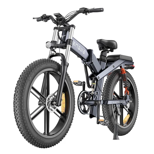 ENGWE X26 elektromos kerékpár dupla akkumulátorral, 26×4.0 zsíros gumikkal, 1000W motorral, 50 km/h végsebességgel, 100 km hatótávval – Szürke