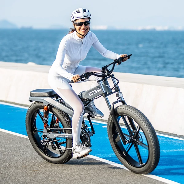 ENGWE X26 elektromos kerékpár dupla akkumulátorral, 26×4.0 zsíros gumikkal, 1000W motorral, 50 km/h végsebességgel, 100 km hatótávval – Szürke