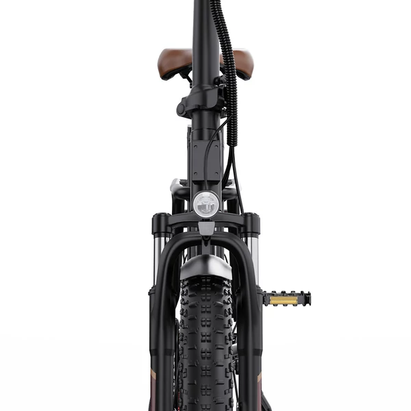 ONESPORT OT16 elektromos kerékpár 20×3.0 gumik, 48V 17Ah akkumulátor, 25 km/h, 3 mód, 7 sebesség, tárcsafék – fekete/barna