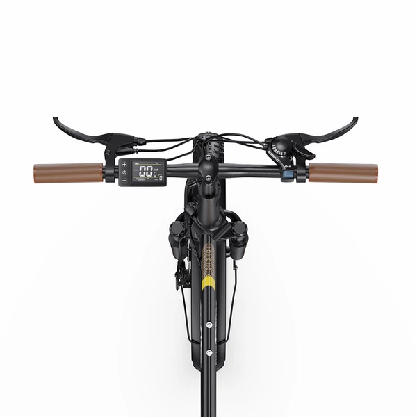 ONESPORT OT16 elektromos kerékpár 20×3.0 gumik, 48V 17Ah akkumulátor, 25 km/h, 3 mód, 7 sebesség, tárcsafék – fekete/barna