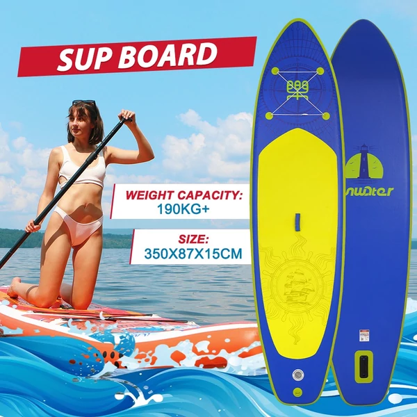 FunWater SUPFW28A felfújható SUP deszka – 350×87×15 cm álló evezős paddle board
