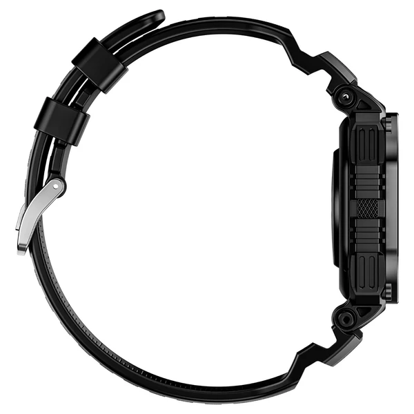 LOKMAT OCEAN GT okosóra – 1.75'' kijelző, zseblámpa, iránytű, AI hangasszisztens, BT hívás, 3ATM vízálló, egészségfigyelés, 100+ sportmód – Fekete