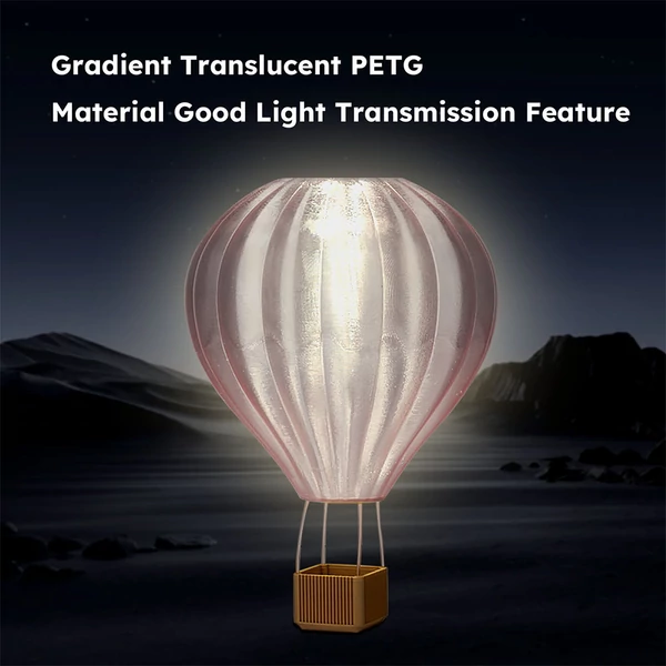 ERYONE nagysebességű, áttetsző színátmenetes PETG filament 1kg – pink & átlátszó