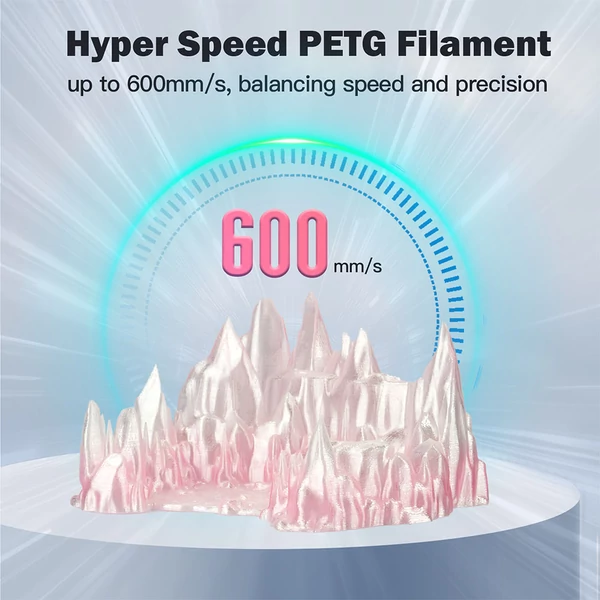 ERYONE nagysebességű, áttetsző színátmenetes PETG filament 1kg – pink & átlátszó