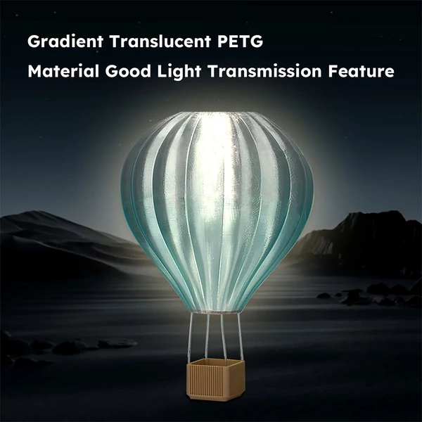 ERYONE nagysebességű, áttetsző színátmenetes PETG filament 1kg – világos kék & átlátszó