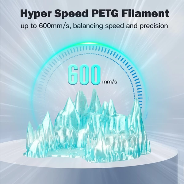 ERYONE nagysebességű, áttetsző színátmenetes PETG filament 1kg – világos kék & átlátszó