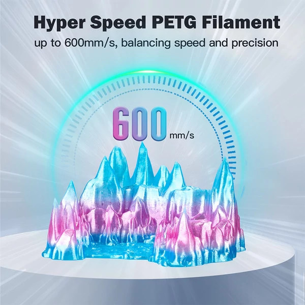 ERYONE nagysebességű, áttetsző színátmenetes PETG filament 1kg – rózsa piros & kék