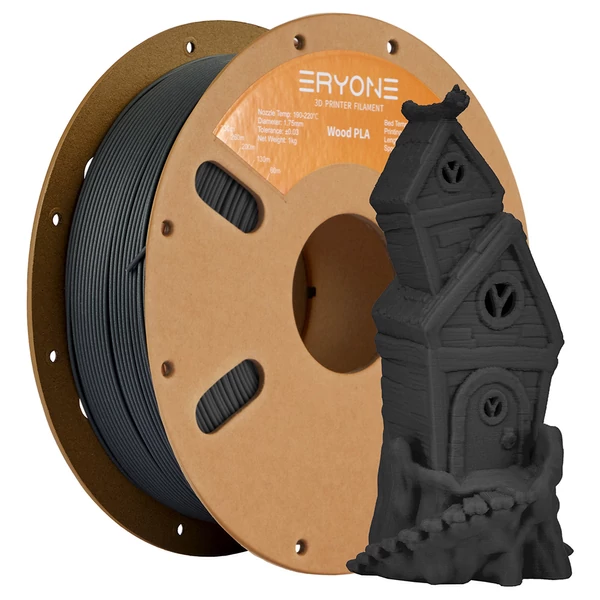 ERYONE Wood PLA 1kg – Faszerű PLA filament - Szénszürke