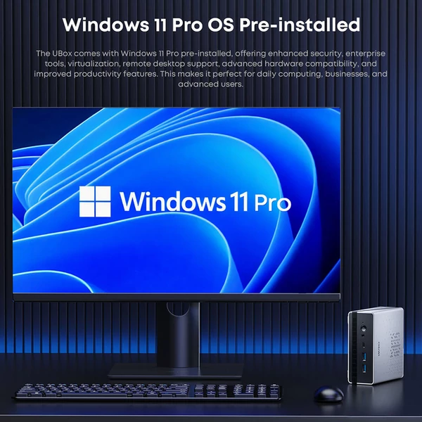 CHUWI UBox mini PC – Ryzen 5 6600H, 16GB LPDDR5, 512GB SSD, 4K triplamonitor, WiFi 6, BT 5.3