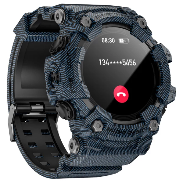 LOKMAT ATTACK GT okosóra – 1.32'' HD érintőkijelző, IP68 vízálló, 100+ sportmód, Bluetooth hívás, pulzus- és alvásmérés, 15 napos üzemidő – Kék