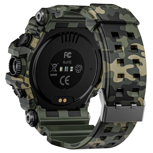 LOKMAT ATTACK GT okosóra – 1.32'' HD érintőkijelző, IP68 vízálló, 100+ sportmód, Bluetooth hívás, pulzus- és alvásmérés, 15 napos üzemidő – Katonai zöld