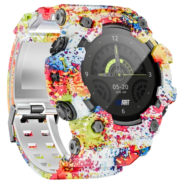 LOKMAT ATTACK GT okosóra – 1.32'' HD érintőkijelző, IP68 vízálló, 100+ sportmód, Bluetooth hívás, pulzus- és alvásmérés, 15 napos üzemidő – Pink-fehér