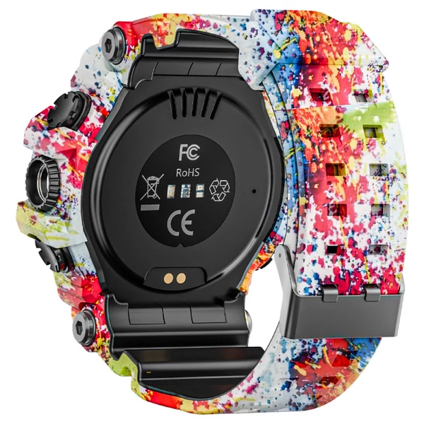 LOKMAT ATTACK GT okosóra – 1.32'' HD érintőkijelző, IP68 vízálló, 100+ sportmód, Bluetooth hívás, pulzus- és alvásmérés, 15 napos üzemidő – Pink-fehér