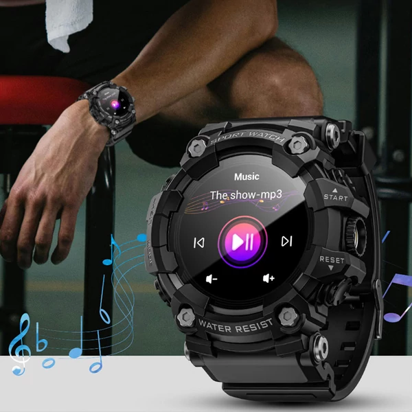 LOKMAT ATTACK GT okosóra – 1.32'' HD érintőkijelző, IP68 vízálló, 100+ sportmód, Bluetooth hívás, pulzus- és alvásmérés, 15 napos üzemidő – Fekete