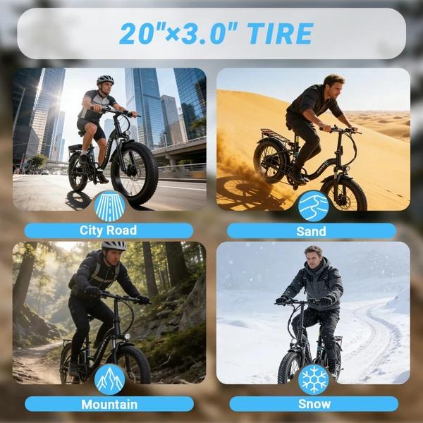 E·Bycco S1 összecsukható e-bike, 250W, 36V 10.4Ah akku, 25 km/h, 30–50 km, 20×3.0” gumi, Shimano 7 seb., dupla tárcsafék