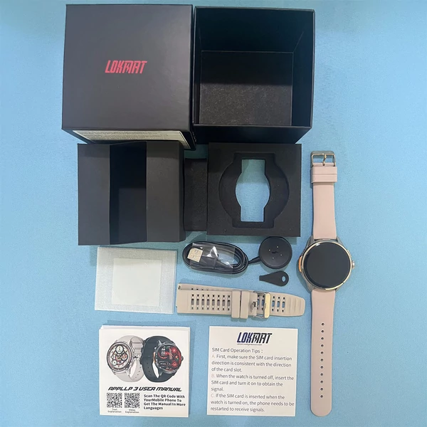 LOKMAT APPLLP 3 okosóra – 1.6'' AMOLED HD kijelző, SIM támogatás, 3GB+32GB, GPS, WiFi, egészség‑ és fitneszmonitor – Ezüst