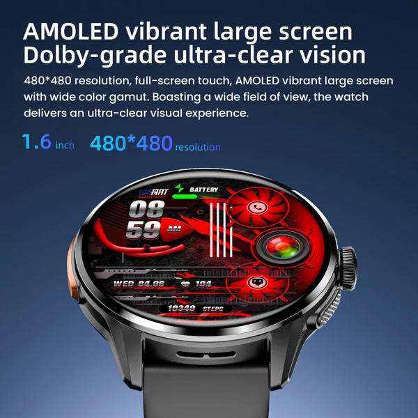 LOKMAT APPLLP 3 okosóra – 1.6'' AMOLED HD kijelző, SIM támogatás, 3GB+32GB, GPS, WiFi, egészség‑ és fitneszmonitor – Ezüst