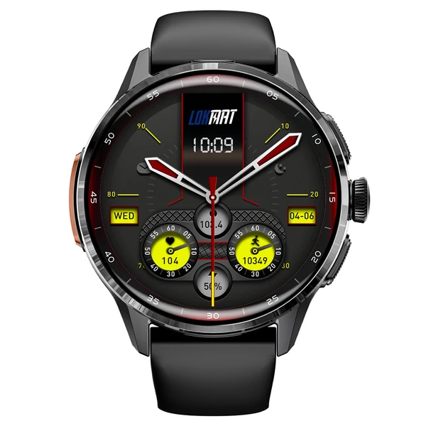 LOKMAT APPLLP 3 okosóra – 1.6'' AMOLED HD kijelző, SIM támogatás, 3GB+32GB, GPS, WiFi, egészség‑ és fitneszmonitor – Fekete