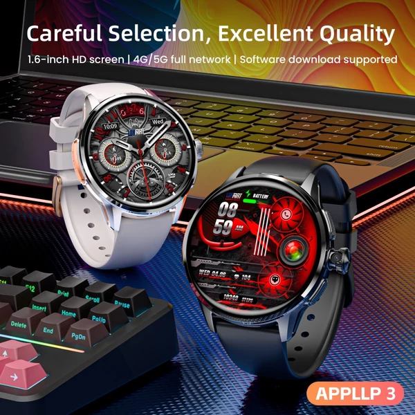 LOKMAT APPLLP 3 okosóra – 1.6'' AMOLED HD kijelző, SIM támogatás, 3GB+32GB, GPS, WiFi, egészség‑ és fitneszmonitor – Fekete