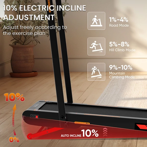 Sperax P3Max rezgő gyaloglópad kapaszkodóval, csendes 2.5HP motorral, 10% dőléssel és 160 kg teherbírással