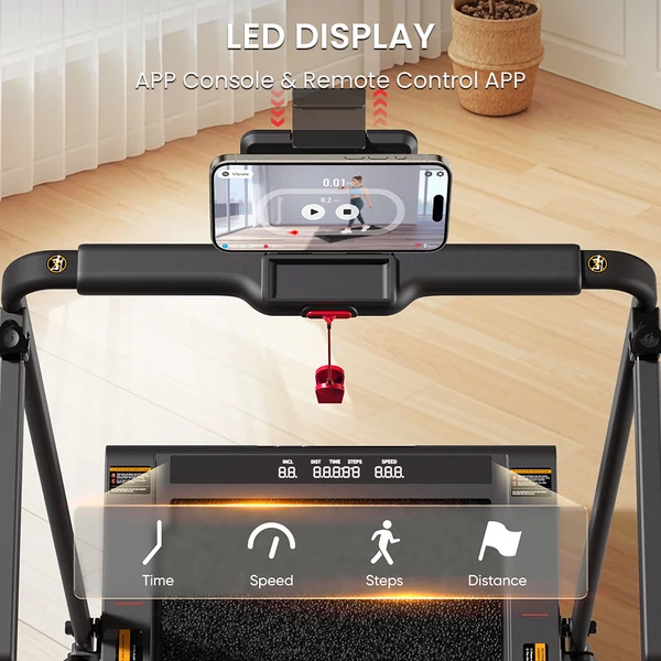 Sperax P3Max rezgő gyaloglópad kapaszkodóval, csendes 2.5HP motorral, 10% dőléssel és 160 kg teherbírással