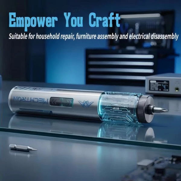 MECHTRON TL‑I007S 4V Cyber csavarhúzó – 5 Nm elektromos, 8 Nm kézi nyomaték, 270 RPM, 1500 mAh akku, Type‑C gyorstöltés, LED, mágneses bitek