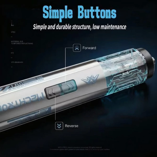 MECHTRON TL‑I007S 4V Cyber csavarhúzó – 5 Nm elektromos, 8 Nm kézi nyomaték, 270 RPM, 1500 mAh akku, Type‑C gyorstöltés, LED, mágneses bitek