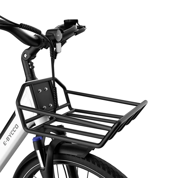 E·Bycco V1 elektromos kerékpár, 250W (500W), 36V 15.6Ah kivehető akku, 25 km/h, akár 90 km hatótáv, 28” e-bike, SHIMANO 7 seb., dupla tárcsafék – Fehér