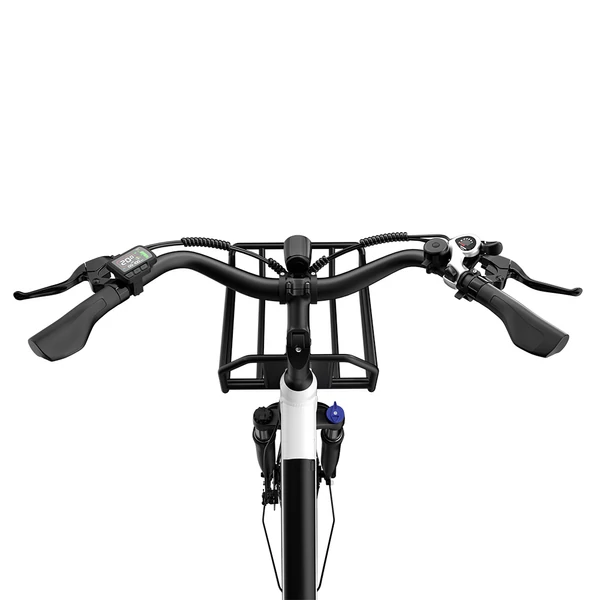 E·Bycco V1 elektromos kerékpár, 250W (500W), 36V 15.6Ah kivehető akku, 25 km/h, akár 90 km hatótáv, 28” e-bike, SHIMANO 7 seb., dupla tárcsafék – Fehér