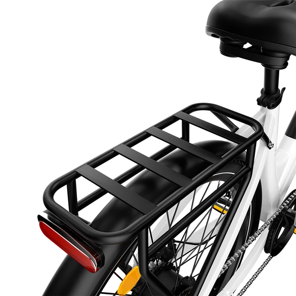 E·Bycco V1 elektromos kerékpár, 250W (500W), 36V 15.6Ah kivehető akku, 25 km/h, akár 90 km hatótáv, 28” e-bike, SHIMANO 7 seb., dupla tárcsafék – Fehér