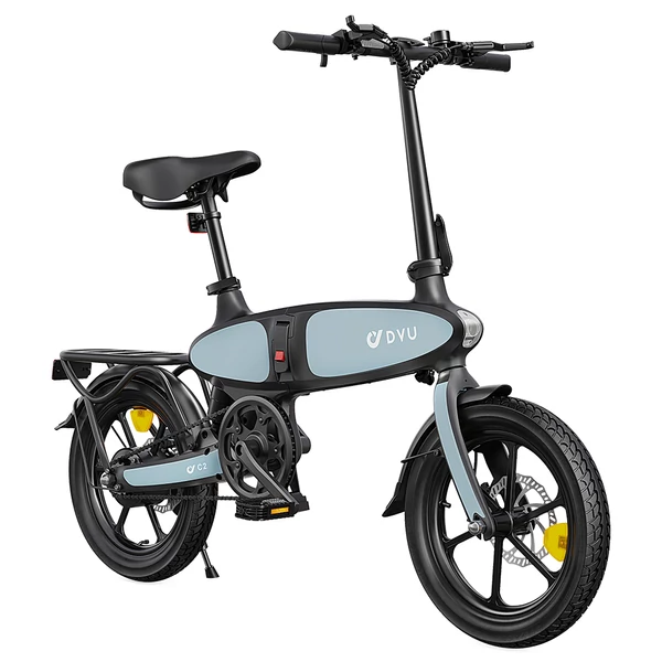 DYU C2 összecsukható elektromos kerékpár, 250W motor, 48V 7.5Ah akku, 25 km/h, 50 km hatótáv, 16” terepgumi, tárcsafék, IP54