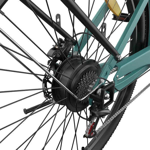 PIXAR C1 PRO városi elektromos kerékpár, 250W motor, 36V 18Ah akku, 80–100 km hatótáv, 25 km/h, Shimano 7 fokozat, hidraulikus fék, kosárral – Kék