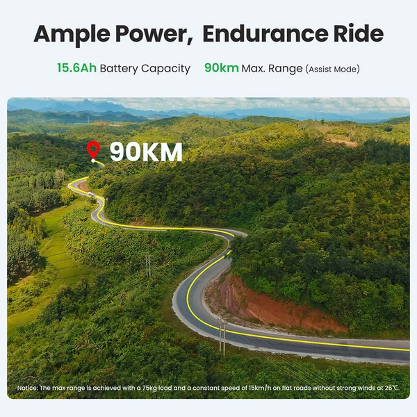 Touroll B1 elektromos városi kerékpár, 250W motorral, 45Nm nyomatékkal, 26x1.95 gumi, 36V 15.6Ah akkumulátor, 90km hatótáv, 7 sebesség, IPX4 – Szürke
