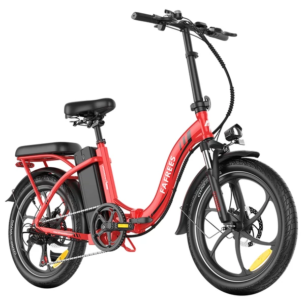 Fafrees F20+ összecsukható elektromos kerékpár, 250W motor, 36V 20Ah akku, 20x3.0 gumi, 25km/h, 90km hatótáv, tárcsafék, első teleszkóp – Piros