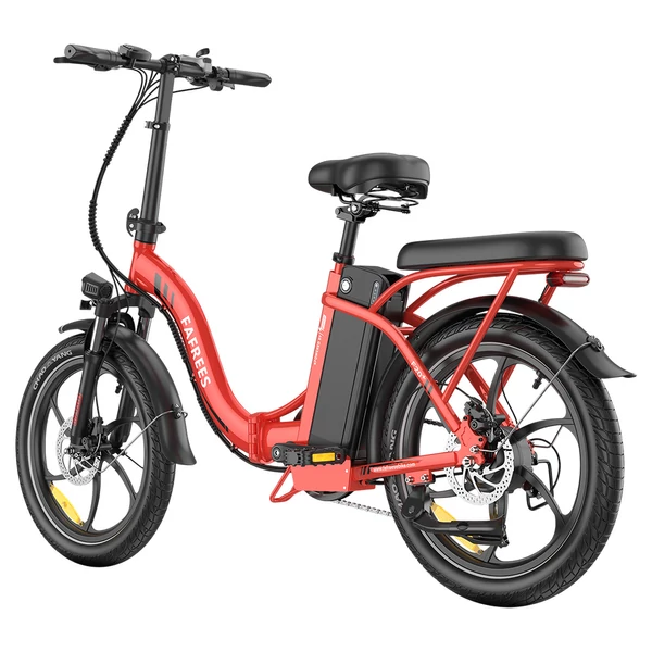 Fafrees F20+ összecsukható elektromos kerékpár, 250W motor, 36V 20Ah akku, 20x3.0 gumi, 25km/h, 90km hatótáv, tárcsafék, első teleszkóp – Piros