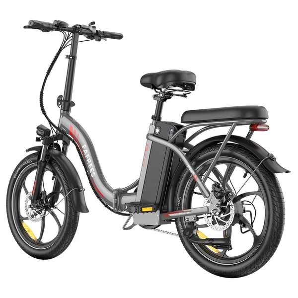 Fafrees F20+ összecsukható elektromos kerékpár, 250W motor, 36V 20Ah akku, 20x3.0 gumi, 25km/h, 90km hatótáv, tárcsafék, első teleszkóp – Szürke