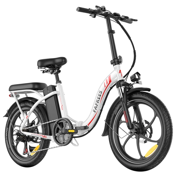 Fafrees F20+ összecsukható elektromos kerékpár, 250W motor, 36V 20Ah akku, 20x3.0 gumi, 25km/h, 90km hatótáv, tárcsafék, első teleszkóp – Fehér