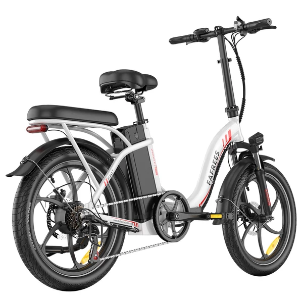 Fafrees F20+ összecsukható elektromos kerékpár, 250W motor, 36V 20Ah akku, 20x3.0 gumi, 25km/h, 90km hatótáv, tárcsafék, első teleszkóp – Fehér